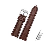 ROWCES Uhrenarmband, 18mm - 28mm, große Breite, schwarz/braunes Leder-Uhrenarmband, Ersatzarmband für Herrenuhren, 28mm