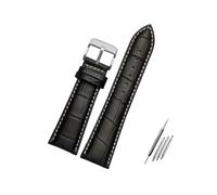 ROWCES Uhrenarmband, 18mm - 28mm, große Breite, schwarz/braunes Leder-Uhrenarmband, Ersatzarmband für Herrenuhren, 28mm