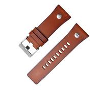 ROWCES Vintage Braunes Lederarmband 28mm Armband mit Nagel Herrenuhr Ersatzarmband Uhrenzubehör, 28mm