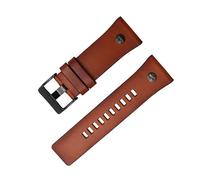 ROWCES Vintage Braunes Lederarmband 28mm Armband mit Nagel Herrenuhr Ersatzarmband Uhrenzubehör, 28mm