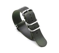 ROWCES Vintage Leder Nato Uhrenarmband 18mm 20mm 22mm 24mm Uhrenarmband für Herrenuhrenzubehör, Grün, 20mm