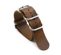 ROWCES Vintage Leder Nato Uhrenarmband 18mm 20mm 22mm 24mm Uhrenarmband für Herrenuhrenzubehör, Kaffee, 24mm