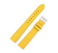 ROWCES Vintage-Leder-Uhrenarmband, 12mm - 22mm, Ersatz-Armbänder für Herren- und Damenuhren, Dornschließe, Gelb, 16mm