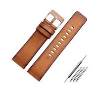 ROWCES Vintage Leder Uhrenarmband Retro Braun Armband 22mm 24mm 26mm Herrenuhr Zubehör, 26mm