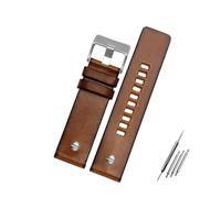 ROWCES Vintage Leder Uhrenarmband Retro Braun Armband 22mm 24mm 26mm Herrenuhr Zubehör, 26mm