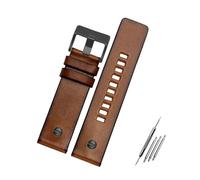 ROWCES Vintage Leder Uhrenarmband Retro Braun Armband 22mm 24mm 26mm Herrenuhr Zubehör, Schwarz, 22mm