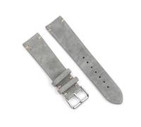 ROWCES Vintage-Uhrenarmbänder aus Wildleder, 18mm, 20mm, 22mm, 24mm, Ersatzarmband für Uhrenzubehör, Grau, 20mm