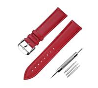 ROWCES Weiches Leder-Uhrenarmband, 12mm - 22mm, Uhren-Ersatzarmband, Herren- und Damen-Uhrenzubehör, Rot, 20mm