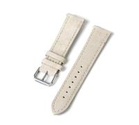 ROWCES Weiches Wildleder-Uhrenarmband, 18mm, 20mm, 22mm, 24mm, Schnellverschluss-Uhrenarmband, Beige, 22mm