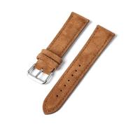 ROWCES Weiches Wildleder-Uhrenarmband, 18mm, 20mm, 22mm, 24mm, Schnellverschluss-Uhrenarmband, Braun, 18mm