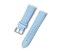 ROWCES Weiches Wildleder-Uhrenarmband, 18mm, 20mm, 22mm, 24mm, Schnellverschluss-Uhrenarmband, Hellblau, 24mm