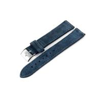 ROWCES Wildleder-Uhrenarmband, 18mm, 20mm, 22mm, Uhrenarmband, Edelstahl-Schnalle für Herren und Damen, Blau, 18mm