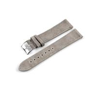 ROWCES Wildleder-Uhrenarmband, 18mm, 20mm, 22mm, Uhrenarmband, Edelstahl-Schnalle für Herren und Damen, Hellgrau, 18mm