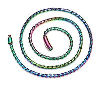 ROWIN&CO Farbekette aus Edelstahl • Herren Damen Regenbogen Halskette • Hip Hop Schmuck Miami Kubanische Kette 45-88 cm | 5 mm • Persönlichkeit Gliederkette Panzerkette. (65)
