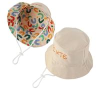 RoxNvm Sonnenhut Kinder, Anglerhut Unisex, Wendbarer Fischerhut Kinder, Verstellbarer Sommermütze Baby, Breite Krempe Bucket Hat, Uv Sonnenhut Sonnenmütze für Jungen Mädchen (Regenbogen