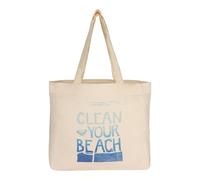 Roxy Baumwoll-Tragetasche, für den Alltag, Strand, Reisen, Urlaub, wiederverwendbar, leicht, Anti Bad Vibes - Clean Your Beach, One Size, Baumwoll-Tragetasche, für den Alltag, Strand, Reisen, Urlaub