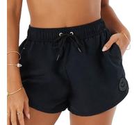 Roxy Damen Beach Casual Loose Fitted, Elastic Waist Drawcord Swim Shorts, Quick-Dry Boardshorts, Schwarz, XL