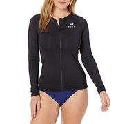 Roxy Damen Essentials Langarm-Rashguard mit Reißverschluss Rash-Guard-Shirt, Schwarz, Large