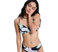 Roxy Bikini-Oberteil Printed Essentials – Bandeau-Wickel-BH, Gr. M Cup B, Anthrazit Spring Charming