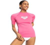 Roxy Damen Rashguard Whole Hearted UPF 50+Kurzarm Sonnenschutz Schwimmshirt, schnell trocknend Rashguard (XS - XXL), Shocking pink, Large