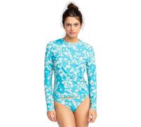 Roxy Damen Standard Langarm Rashguard - UPF 50+ Sonnenschutz Surf Beach Volley Yoga Schnell Trocknendes Schwimmshirt, Maui Blau, Medium