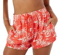 Roxy Damen Swim Elastic Waist Drawcord Casual Summer Beach Cover-up Board Shorts Boardshorts, rot, M