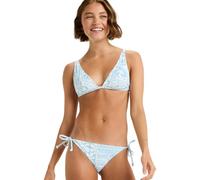 Triangel-Bikini-Top ROXY "Flowers Wave Elongated Tikitri", Damen, Gr. S, Cup B, sky blau surfenirs, 85% Nylon, 15% Elasthan, Bikini-Oberteile (22683707-S) sky blau surfenirs