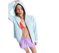 Sweatshirt ROXY "Perfect Stripe", Damen, Gr. XS, tanager turquoise small stripe, Obermaterial: 60% Walkfrottier, 40% Microfaser;, Sweatshirts Sweatshirt (35666929-XS) tanager turquoise small stripe