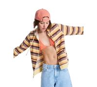 Roxy Gestreifter Kapuzenpullover mit Reißverschluss, perfekt gestreift, für Damen, Braun