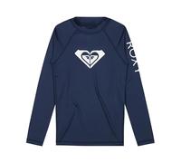 Roxy Girls' Long Sleeve Whole Hearted Rashguard Shirt with UPF 50+ Sun Protection, Moon Indigo