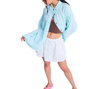 Roxy - Hemd aus Baumwolle und Leinen - Damen / Frau - Morning Shine Stripe Shirt Coconut Milk Regular Stripe - Morning Shine Stripe Shirt Blau L