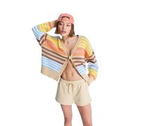 Roxy Kurze Damen-Shorts mit elastischem Bund, Frottee, Beige