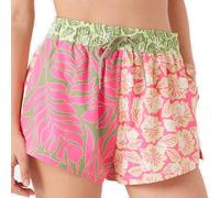 Roxy Lässige Strand-Shorts für Damen, lockere Passform, elastischer Taillenbund mit Kordelzug, schnell trocknende Boardshorts, Pink Combo, XL