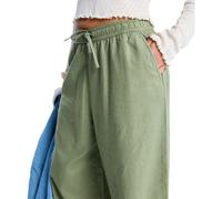 Roxy Relaxhose Lekeitio Break Mid, 55% Leinen/45% Viskose, Damen Größe S, oil grün