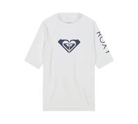 Roxy Mädchen Short Sleeve Whole Hearted Rashguard, UPF 50+ Sun Protection, Quick Dry Rash-Guard-Shirt, Helles Weiß, 8-10