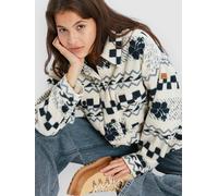 Roxy - Mittellange Fleecejacke - Morning Crush Shacket Parchment Morning Crush für Damen - Größe S - Weiß Weiß S