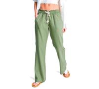 Roxy Stoffhose Oceanside ausgestellt 55% Leinen/45% Viskose Damen Gr. S oil grün