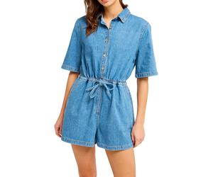 Roxy - Overall / Einteiler / Kombination / Jumpsuit aus Bio-Baumwolle - für Damen / Frau - Real Tomorrow Denim Surf Wash - Real Tomorrow Blau S