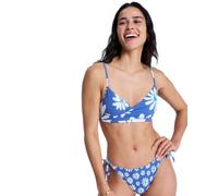 Bandeau-Bikini-Top ROXY "Printed Essentials", Damen, Gr. L, Cup B, dutch blau flower soul, Obermaterial: 85% Microfaser, 15% Elasthan;, Bikini-Oberteile (43520749-L) dutch blau flower soul