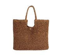 Roxy Strandtasche für Damen, Reisen, Urlaub, Stroh, leicht, atmungsaktiv, Coconut Pie - Anthrazit, Einheitsgröße, Strandtasche, Reisen, Urlaub, Stroh, leicht, atmungsaktiv