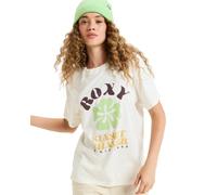 T-Shirt ROXY "HANGLOOSE POSTER", Damen, Gr. S (36), weiß (egret), Obermaterial: 100% Baumwolle, sportlich, Rundhals, Kurzarm, Shirts (64940548-S) egret