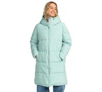 Roxy Test of Time - Long Hooded Puffa Jacket for Women - Lange Steppjacke mit Kapuze - Frauen - Blau.
