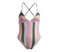 Roxy Vista Stripe - Cross Back One-Piece Swimsuit for Women - Hinten überkreuzter Badeanzug - Frauen - M - Grün.