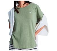 Roxy - Women's Oceanwave Regular Emby - T-Shirt, Gr. L, grün (OilGreen)