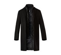 ROY ROBSON Mantel Herren Reverskragen Schurwolle schwarz, 48 (S)