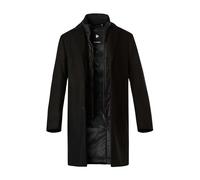 ROY ROBSON Mantel Herren Reverskragen Schurwolle schwarz, 54 (XL)