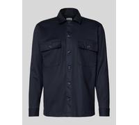 Roy Robson Regular Fit Hemdjacke mit Kentkragen in Blau, Größe M