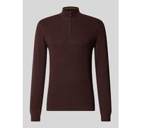 ROY ROBSON Slim Fit Strickpullover aus Baumwoll-Mix mit Viskose-Anteil in Dunkelrot, Größe S