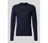ROY ROBSON Slim Fit Strickpullover aus reiner Schurwolle mit Stehkragen in Marine, Größe M