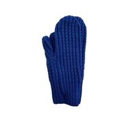 (Royal Blue)Soft Crochet Gloves Driving Full Finger Mittens Solid Color Knitted Gloves